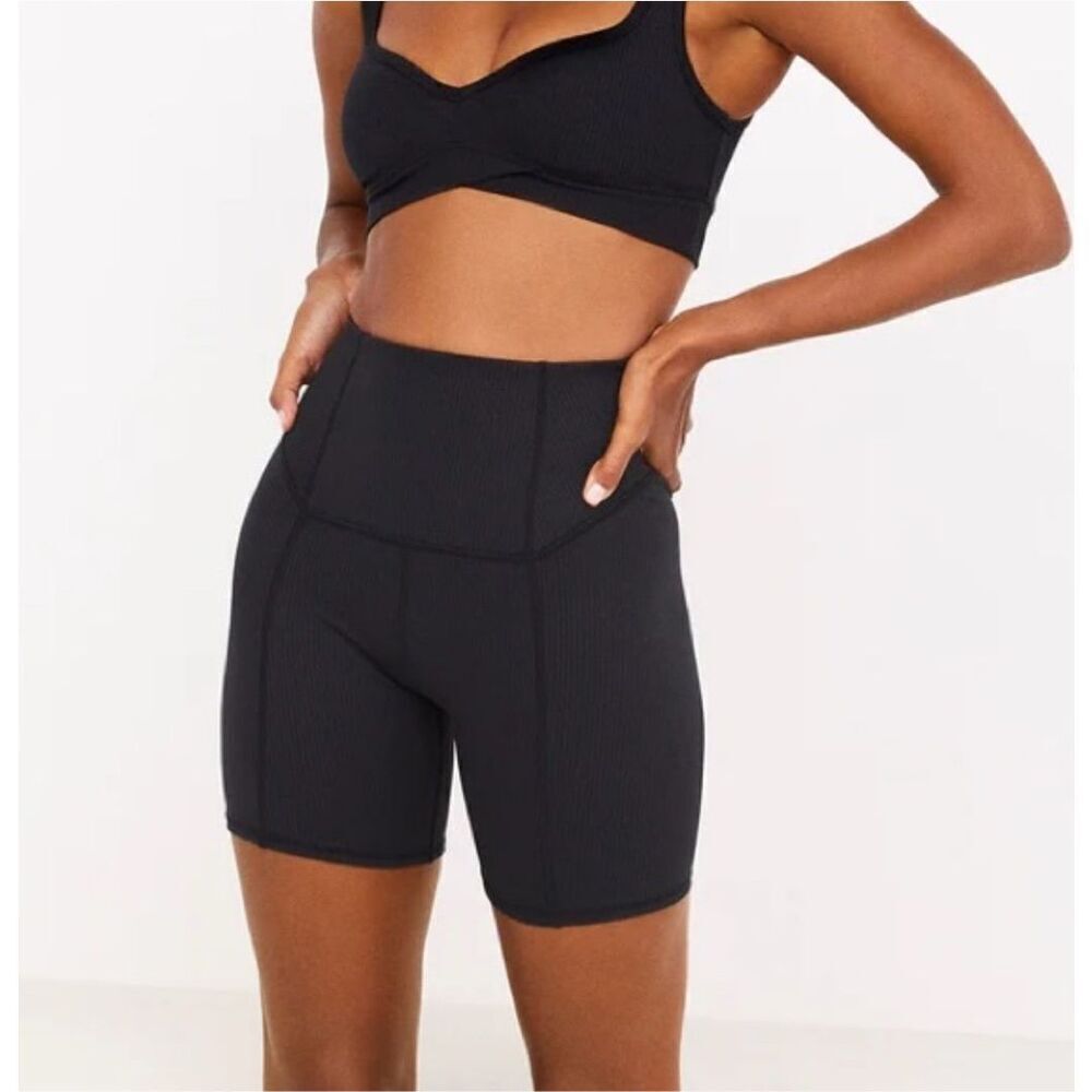NWT For Love & Lemons Dani Biker Shorts In Black Size XS